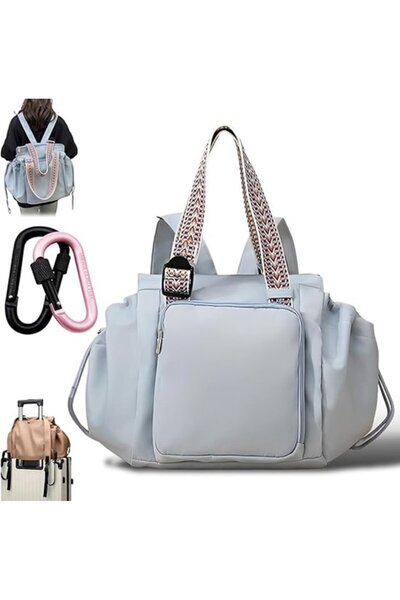 STARSTAR Women's multi-functional travel organizer handbag 15 pockets blue