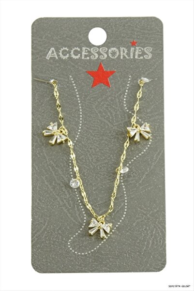 ZERO LAND Spt-Gld Fiyong Zircon Stone Luxury Steel (140428) Anklet Yellow