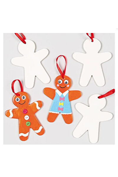 Baker Ross Gingerbread Man Ceramic Decorations -pack Of 5