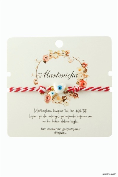 ZERO LAND Spt-Gld Heart Glass Beads Marteniçka String (131057) Bracelet White