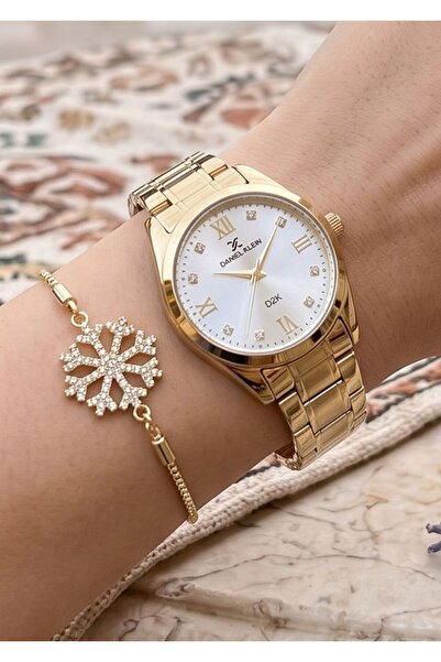 Daniel Klein Minimal Round Case Vintage Model Stone Dial Roman Numeral Women'...