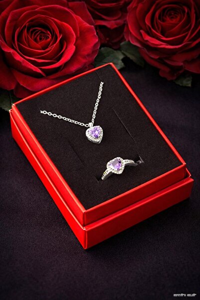 ZERO LAND Spt-Gld Pnr Heart Zircon Stone Set Koyle (131300) Silver Color