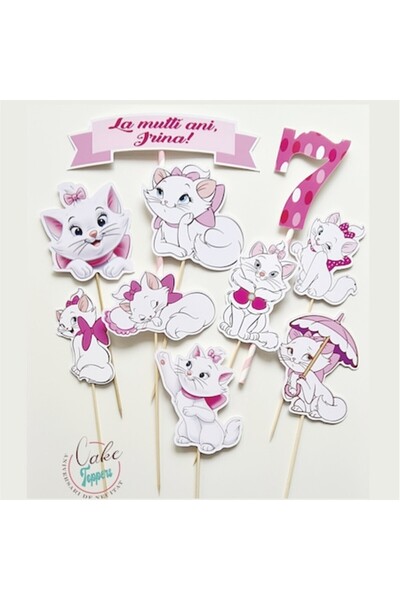 Aniversari de Neuitat Set de accesorii pentru tort, Pisică, Multicolor