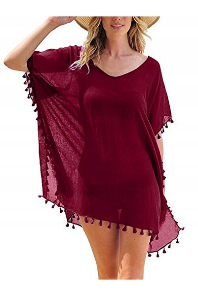 SNM Tunica Plaja Dama Pareo Rochie Universal 82cm Sifon Transparent Decolteu ...