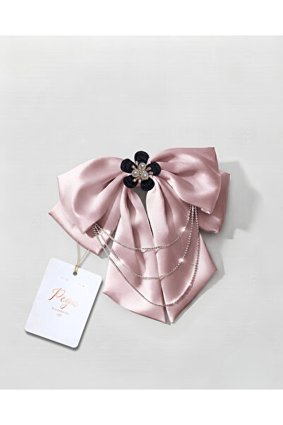 pegu baby collection Royale, Pink Satin Ribbon Bow Hair Clip, Automatic Hair ...