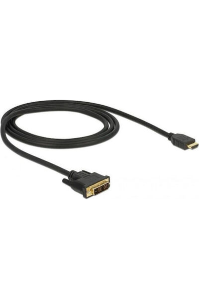 DELOCK Καλώδιο DVI-D αρσενικό σε HDMI αρσενικό, 1μ, Μαύρο (85582)