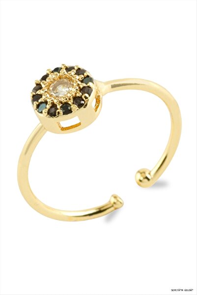 ZERO LAND Spt-Gld Evil Eye Zircon Stone Metal (125502) Ring Yellow