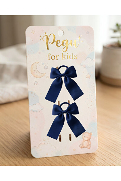 pegu baby collection Little Dreams Series, 2-Piece Dark Blue Grogren Ribbon B...