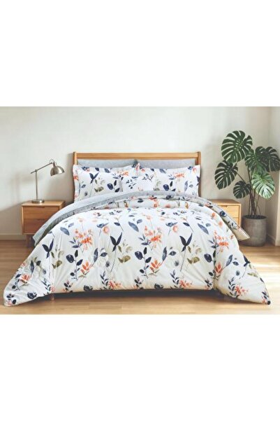 Alhabib bedding Double Summer White and Light Blue Floral Bedspread Suitable ...