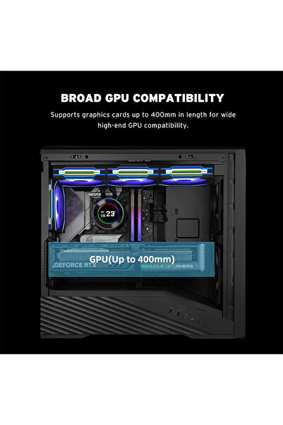 Lian Li علبة كمبيوتر Vector V150 INF Micro-ATX مع مراوح ARGB ذات تأثير المرآة اللانهائية