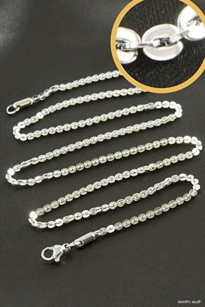ZERO LAND Spt-Gld Reverse Flat Steel Necklace Chain 55 cm (130733) Silver Color