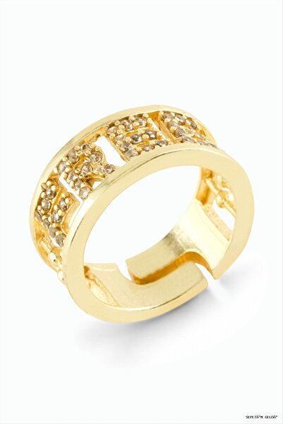 ZERO LAND Spt-Gld Forever Written Stone Ring (130807) Yellow