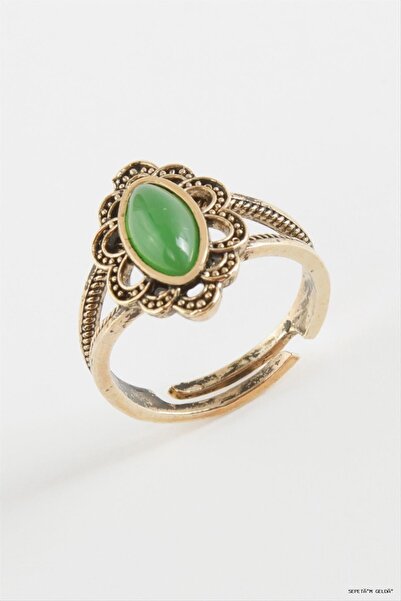 ZERO LAND Spt-Gld Authentic with Stone (132124) Ring Green