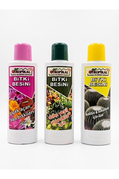 TROPİKAL Bitki Besini 3' lü Set Kaktüs Sukulent Besini