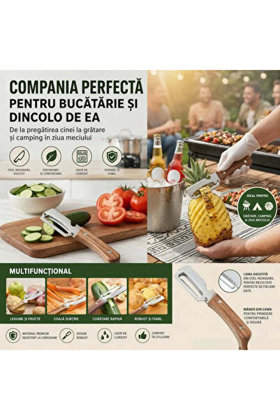 Promagg Ustensile pentru curățat legume și fructe - Maro
