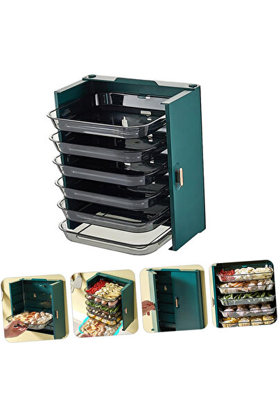 GGEROU Multi‑Layer Wall‑Mounted Food Storage Organizer, Pull‑out Drawer Type ...