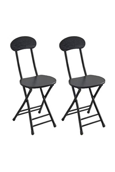 KEKE Pack of 2 Folding Chair with Wooden Seat & Backrest Compact & Stylish