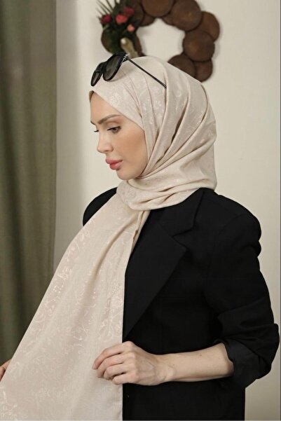 İSTDONATELLA Flowered Pattern Thin Medina Silk Jacquard Shawl