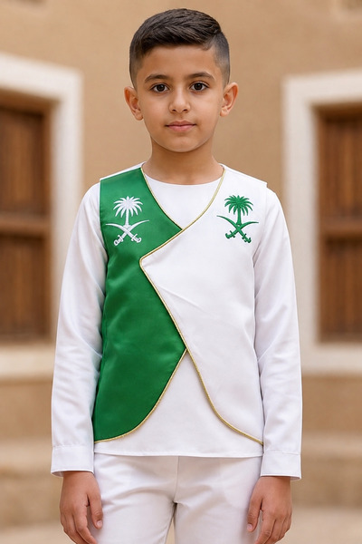 Alesaei-mondo tondo سديري ولادي ابيض و اخضر اليوم الوطني