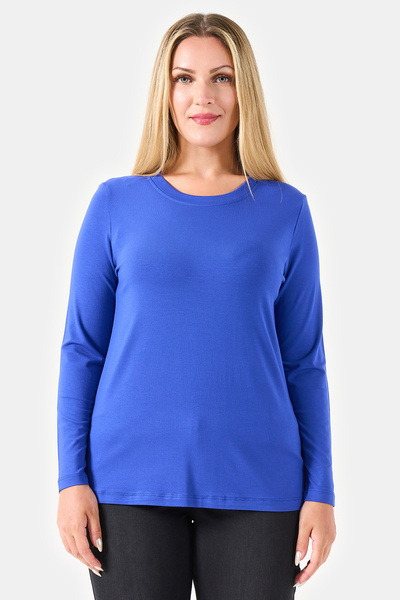 TOLGA SARAÇOĞLU 11010 Saks Crew Neck Long Sleeve Basic Knitted Blouse