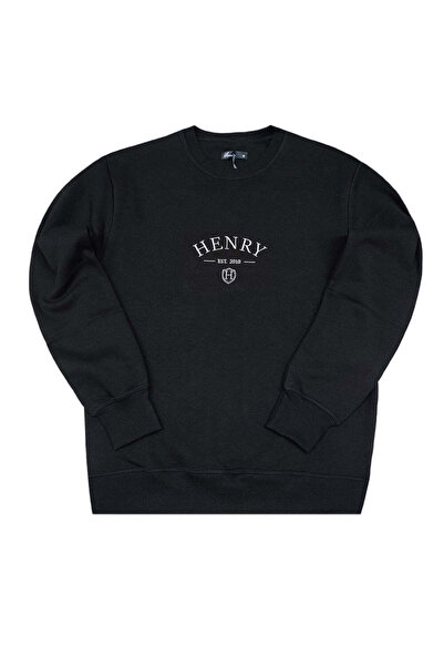 HENRY CLOTHING Ανδρικό Φούτερ Κανονικής Εφαρμογής - Μαύρο 3-801