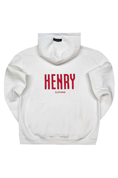 HENRY CLOTHING Ανδρικό φούτερ με κουκούλα με εντυπωσιακό τύπωμα στην πλάτη - ...