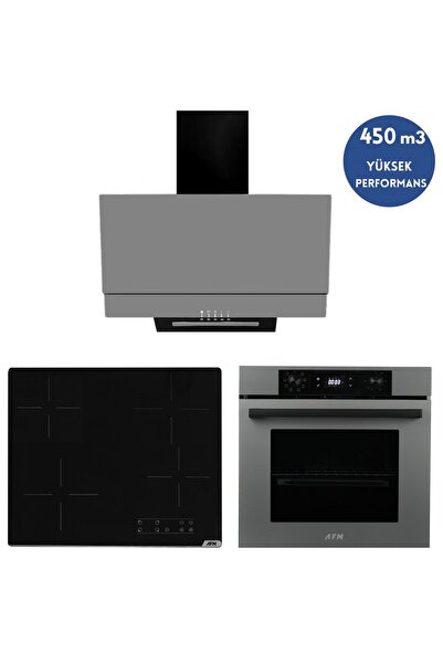 Alveus AFM Serisi EN1 Dijital Elektrikli Vitro. Antrasit-Gri Ankastre Set (V6...