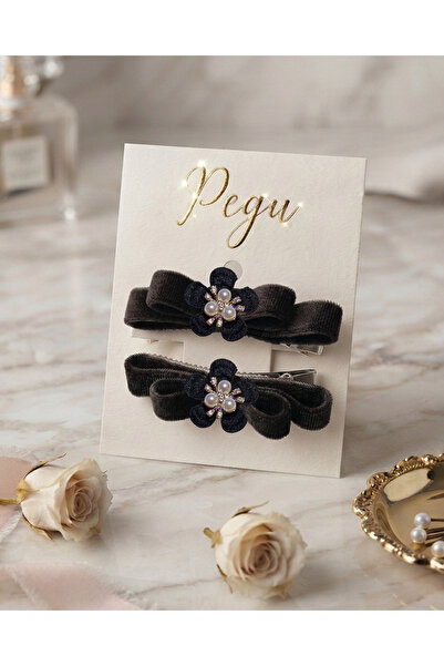pegu baby collection Tiny Dreams Series, 2-Pack Black Velvet Ribbon Bow Hair ...