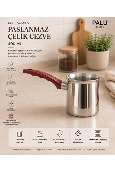 PALU GASTRO Stainless Steel Coffee Pot Heat Resistant Turkish Coffee Pot with...