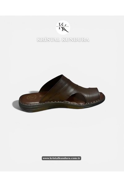 Kristal Kr.334 Tam Ortopedik Hakiki Deri Yumuşak Tabanlı Erkek Terlik
