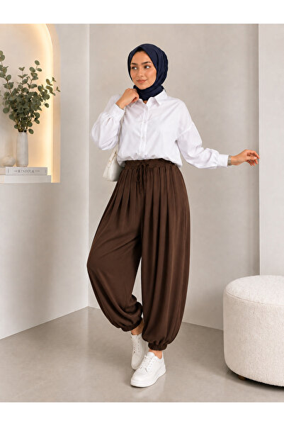 VıoShıne Women's Pleated, Elastic-Waisted, Pocketed, Loose-Fit Shalwar Pants