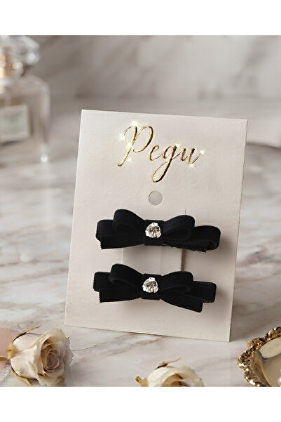 pegu baby collection Tiny Dreams Series, 2-Pack Black Velvet Ribbon Bow Hair ...