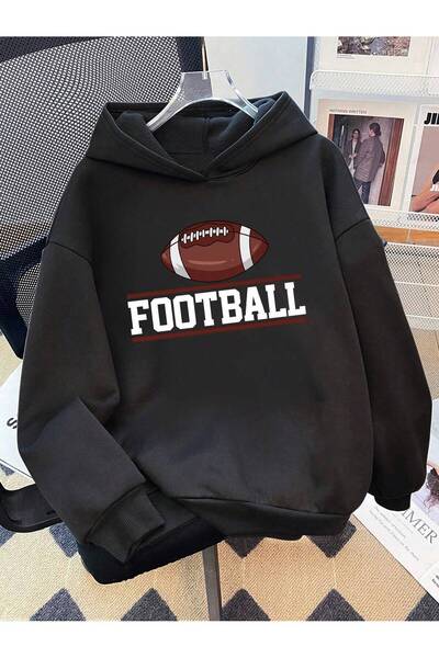SVART WEAR Hanorac cu glugă imprimat cu fotbal american pentru copii, din bum...
