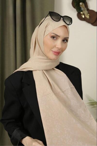 İSTDONATELLA Flowered Pattern Thin Medina Silk Jacquard Shawl