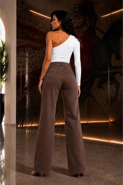 Echo&Ember Women's Palazzo Jeans High Waist Loose Leg Denim Jeans