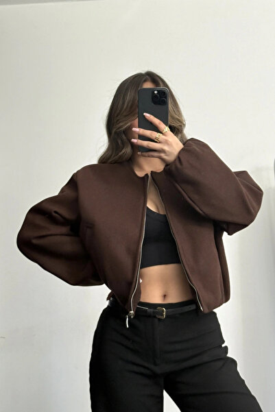 MEECY Women's Viral Cashmere Fabric Bomber Jacket