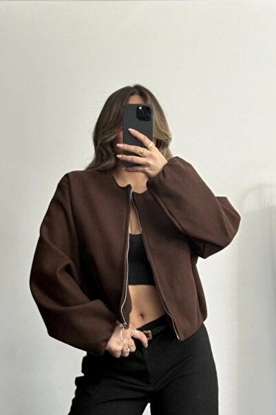 MEECY Women's Viral Cashmere Fabric Bomber Jacket