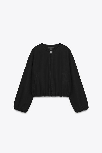 MEECY Women's Viral Cashmere Fabric Bomber Jacket