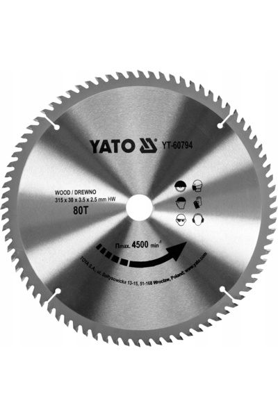 yato Pânză de ferăstrău WIDOW PENTRU LEMN 315MM X30MM 80 DINDĂNI YT-60794