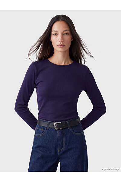 LC Waikiki Lcw Everyday Purple Crew Neck Women's Bodysuit