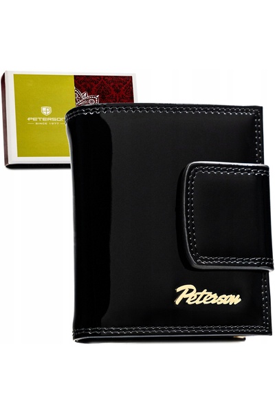 Peterson Portofel mic de damă din piele, cu capse, RFID, elegant