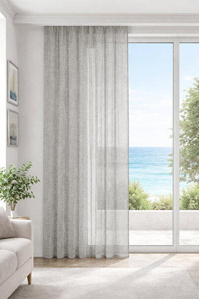 Premier Home Tina Gray Tulle zavjesa prilagođene veličine 220x270 1x2.5 nabora