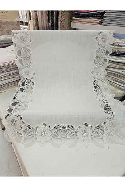 KÜBRAHOME'S Gardenya Linen Lace 5-Piece Living Room Set Ecru