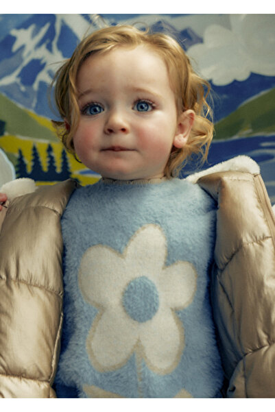 MAYORAL Blue Baby Girl Fur Sweater 2383