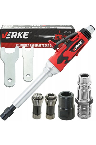 VERKE Polizor drept pneumatic cu degete lungi, cu tijă de 3mm și 6mm