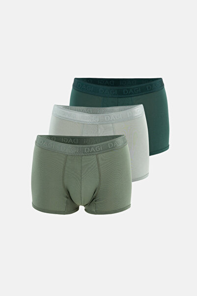 Dagi Boxer verde, simplu, din micro modal, pachet de 3