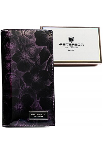 Peterson Portofel mare de damă din piele, cu protecție RFID, vertical, cu înc...