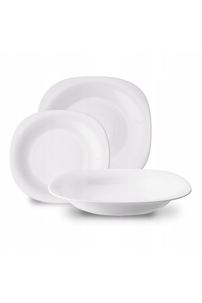 Tadar Set elegant de veselă pentru 6 persoane, farfurii albe Ines