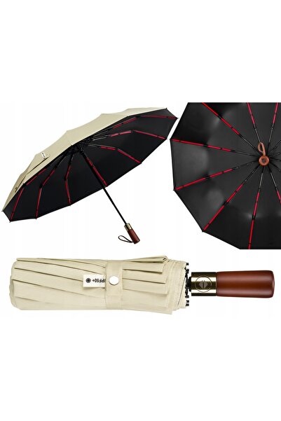 Peterson Umbrelă pliabilă automată mare, elegantă, cu husă.