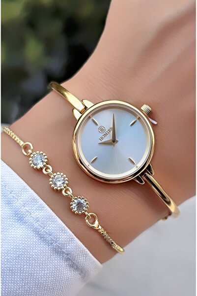 Homies Original-Women's Wristwatch - Gold Color Minimal - Adjustable Steel Ba...